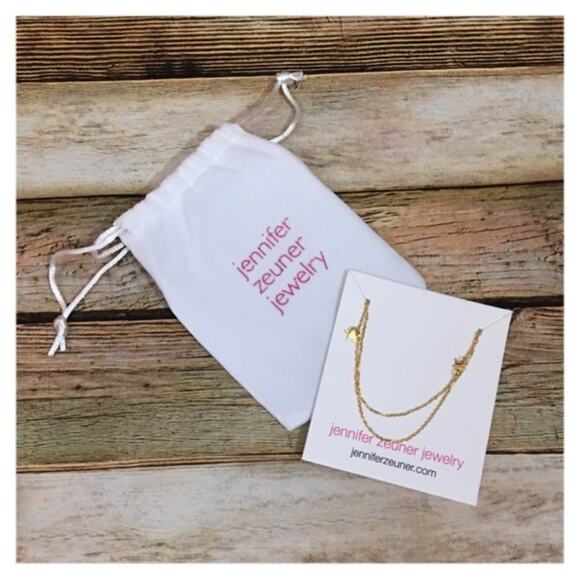 NEW Jennifer Zeuner Double Star Necklace - Gold - Picture 2 of 7